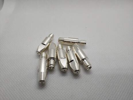 Наконечник сварочный ABITIP Plus - M6 D 1,0/8,0/28мм, 144.0245, повышенной стойкости (в 10 раз, чем E-Cu) с серебряным покрытием, Abicor Binzel. Изображение