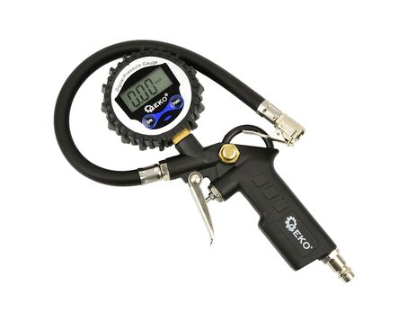Пневмопістолет для підкачки коліс з цифровим LCD манометром, 0-12 bar, 1/4", шланг 30см, G03124, Geko Зображення