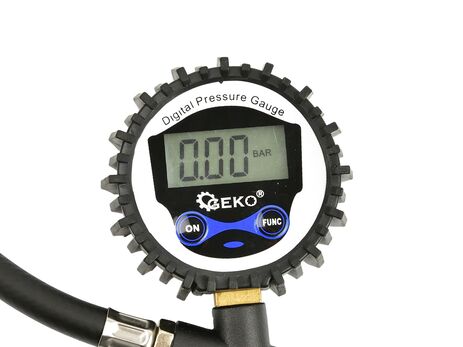 Пневмопістолет для підкачки коліс з цифровим LCD манометром, 0-12 bar, 1/4", шланг 30см, G03124, Geko Зображення