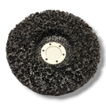 Круг зачисний 125x22,23мм, (корал) з нетканого абразивного матеріалу, T27, чорний, твердість мяка, HAISSER Зображення