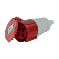 Розетка удлинитель 4х32А, IP44 красная, 122-002-0002-010, Horoz Electric Изображение