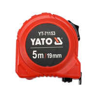 Рулетка вимірювальна   5м x 19мм, сталева, Nylon, YT-71153, Yato Зображення