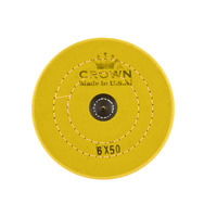 Круг муслиіновий жовтий CROWN d-150 мм, 50 шарів (зі шкіряним п'ятаком) Зображення
