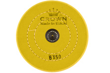 Круг муслиіновий жовтий CROWN d-150 мм, 50 шарів (зі шкіряним п'ятаком) Зображення