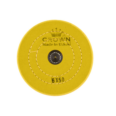 Круг муслиіновий жовтий CROWN d-150 мм, 50 шарів (зі шкіряним п'ятаком)