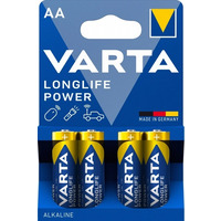 Батарейка Varta AA Longlife Power Mignon 4906, (LR6) MN1500, 1.5V, B4 Alkaline, 4шт Зображення