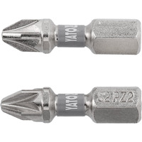 Біта торцева PZ2x25мм, 1/4", (6,35мм), (2шт), Nickel S2, YT-78004, Yato Изображение