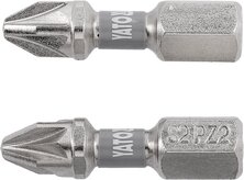 Біта торцева PZ2x25мм, 1/4", (6,35мм), (2шт), Nickel S2, YT-78004, Yato Зображення