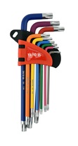 Набір ключів TORX T10-T50, кольорові, подовжені, 9од, S2, YT-05633, Yato Зображення