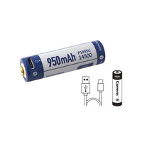 Акумулятор літієвий Li-Ion 14500, з захистом P1495U, 950mAh, 3,6-3,7В, з функцією заряджання USB, 14500, Keeppower Зображення