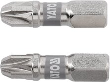 Біта торцева PZ3x25мм, 1/4", (6,35мм), (2шт), Nickel S2, YT-78005, Yato Зображення