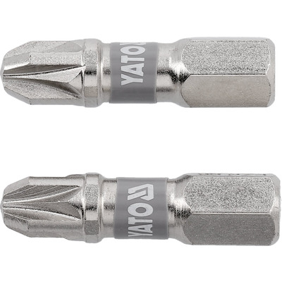 Біта торцева PZ3x25мм, 1/4", (6,35мм), (2шт), Nickel S2, YT-78005, Yato