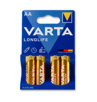 Батарейка Varta AA Longlife Mignon 4106 STILO, (LR6) MN1500, 1.5V, BLI 4 Alkaline, 4шт (100087619) Зображення