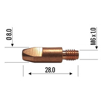 Наконечник сварочный E-Cu - M6 D 0,6/8,0/28мм, Abicor Binzel Изображение