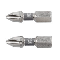Бита торцевая PH2x25мм, 1/4", (6,35мм), (2шт), Nickel S2, YT-78001, Yato Изображение