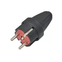 Вилка пряма з заземленням, каучукова, 16А, 300-000-804, TEB, Horoz Electric Зображення