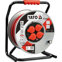 Подовжувач на котушці 40м, 3x2,5мм²-H05RR-F, 4 гнізда, 16A IP44, YT-8107, Yato Зображення