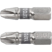 Біта торцева PH3x25мм, 1/4", (6,35мм), (2шт), Nickel S2, YT-78002, Yato Зображення