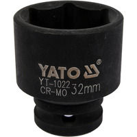 Головка торцевая 1/2" 32мм L=48мм, 6гр, ударная, CrMo, YT-1022, Yato Изображение