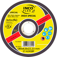 Круг зачистный по металлу 180х6,8x22,23мм, A24QBF, INOX - SPECIAL, IncoFlex (10) Изображение